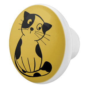 Katzenkleckse Keramik für Schränke Keramikknauf