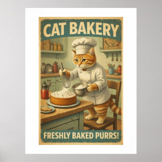 Katzenkochposter-Wandkunst Poster