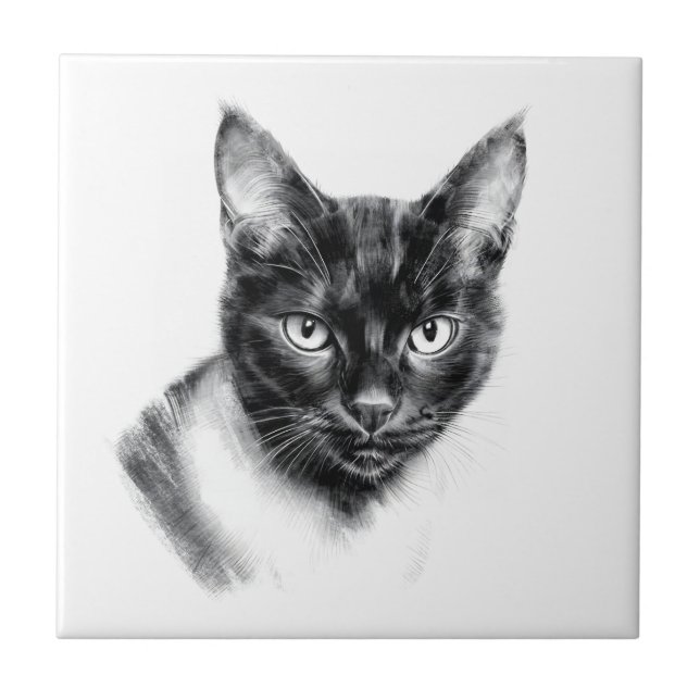 Katzenkohle Fliese (Vorderseite)