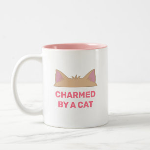 Katzenkopf & Persönlicher lustiger Katzen-Spruch Zweifarbige Tasse