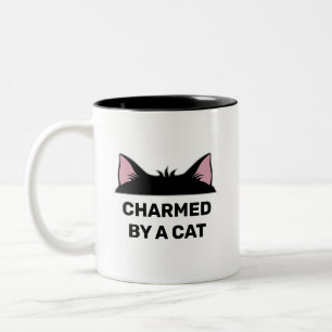 Katzenkopf & Persönlicher Lustiger Katzen-Spruch Zweifarbige Tasse