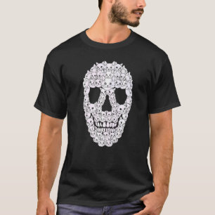 Katzenkopf-Totenkopf-Halloween-Katze für Männer T-Shirt