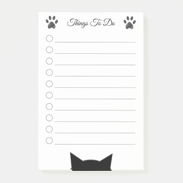 Katzenkopf und Pfosten Dinge zu tun Post-it Klebezettel (Vorderseite)