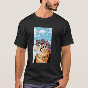 Katzenkopfporträt Haustier Katze Tier Kunst Lustig T-Shirt