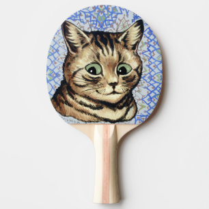 Katzenkopfzeichnung von Louis Wain Tischtennis Schläger