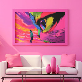 Katzenkosmischer Blick: Ein Treffen der Welten Leinwanddruck