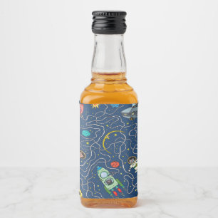 Katzenkosmos-Kosmonautenrakete Alkoholflaschenetikett