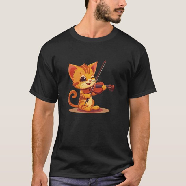 Katzenkostüm mit Violine T-Shirt (Vorderseite)