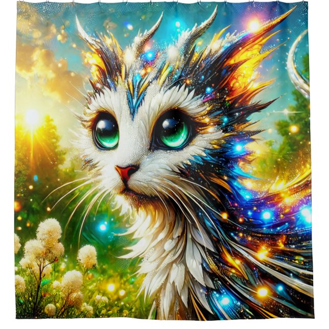 Katzenkreatur Duschvorhang (Vorderseite)