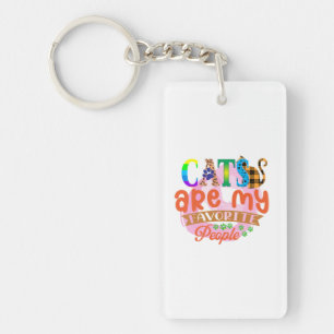 Katzenkunst Katzen sind meine Lieblingsmenschen Schlüsselanhänger