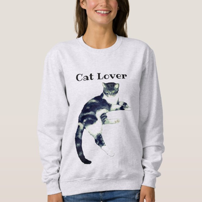 Katzenkunst Schwarz und Weiß  Sweatshirt (Vorderseite)