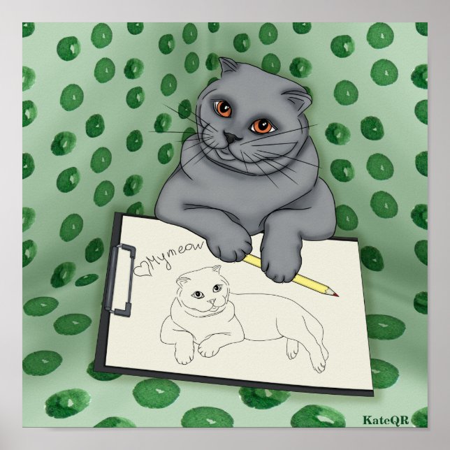 Katzenkünstler. Meine Meuse Poster (Vorne)