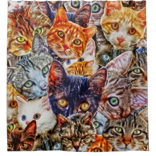Katzenkunstmuster Duschvorhang