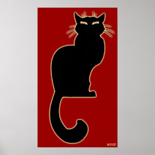 Katzenkunstposter Rote Katzenliebhaber Drucke Post