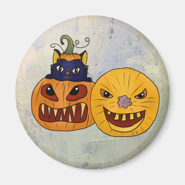 Katzenkürbis Magnet (Vorne)