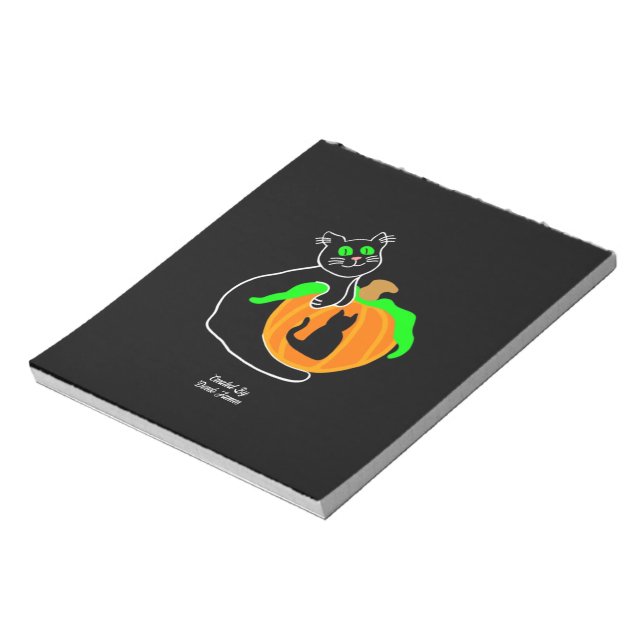 Katzenkürbis Notepad (14 cm x 15,2 cm) Notizblock (Rotiert)