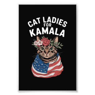 Katzenladies für Kamala Katzenlady Harris Wahl Fotodruck