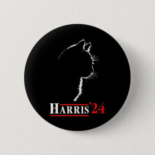 Katzenlady Für Kamala Harris Präsident Biden 24 Button