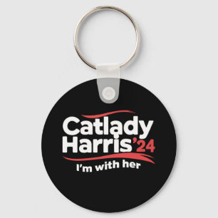 Katzenlady Kamala Harris 2024 Ich bin mit ihr Schlüsselanhänger