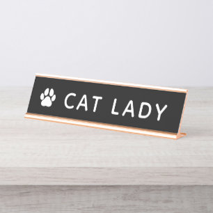 Katzenlady Schreibtischnamensplakette