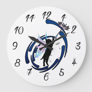 Katzenleuchter Große Wanduhr