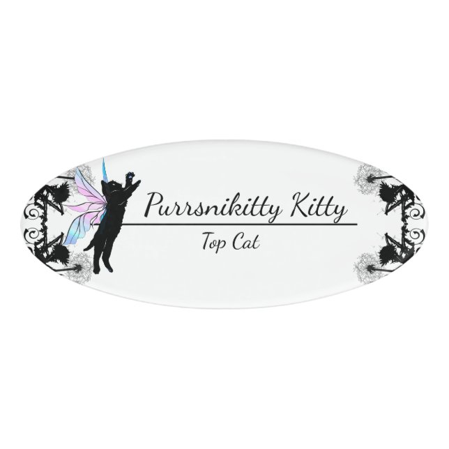Katzenleuchter Namenschild (Vorderseite)