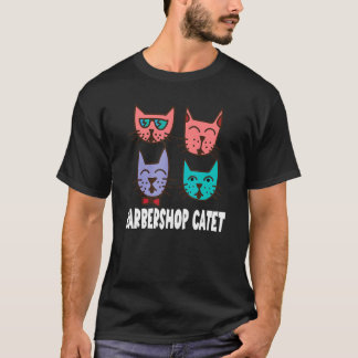 Katzenliebhaber-Barbershop-Catet-Barbershop-Quarte T-Shirt