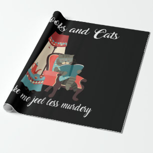 Katzenliebhaber Bücher und Katzen machen mich mör Geschenkpapier