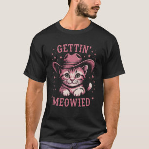 Katzenliebhaber-Cowgirl im Western-Stil wird umwor T-Shirt