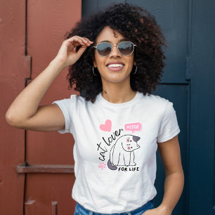 Katzenliebhaber fürs Leben - Miauz! Rosa Herz T-Shirt