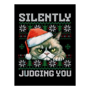 Katzenliebhaber-Geschenk Grumpy Cat an Weihnachten Poster