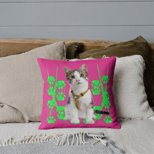 Katzenliebhaber Haustierfreunde Limette Pfote Cute Kissen