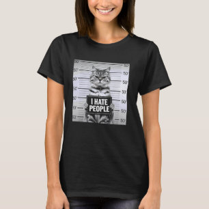 Katzenliebhaber Ich hasse Menschen Lustiger Introv T-Shirt