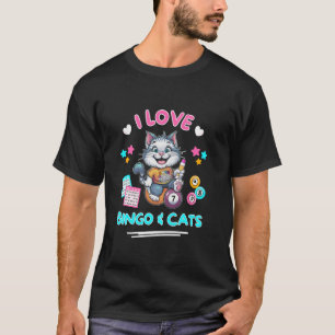 Katzenliebhaber Ich Liebe Bingo Und Katzen Lustige T-Shirt