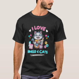 Katzenliebhaber Ich Liebe Bingo Und Katzen Lustige T-Shirt