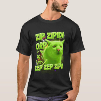 Katzenliebhaber Katze Alien Meme Lustig Zip Zipidi T-Shirt