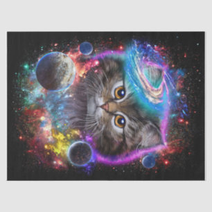 Katzenliebhaber Katze im Galaxy-Weltraumkosmos Seidenpapier