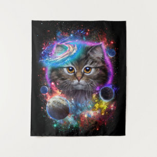 Katzenliebhaber  Katze im Galaxy-Weltraumkosmos Wandteppich
