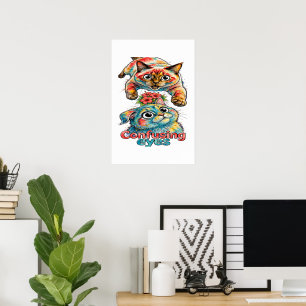 Katzenliebhaber Katze Lustig Siamese & Chartreux C Poster