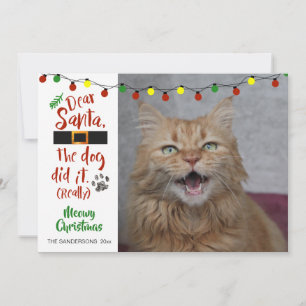 Katzenliebhaber, "Liebe Weihnachtsmann, der Hund w Feiertagskarte