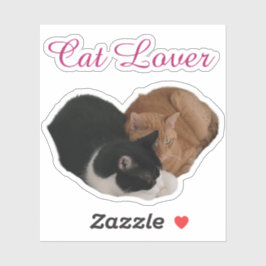 Katzenliebhaber mit Katzenherz Aufkleber