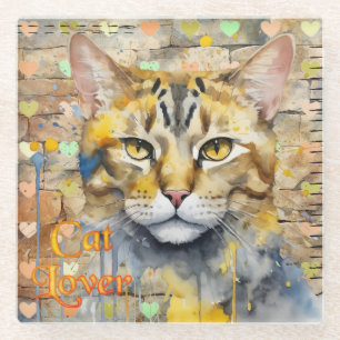Katzenliebhaber Mixed Media Glasuntersetzer