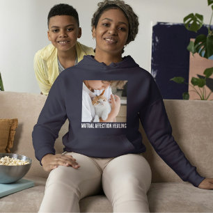 Katzenliebhaber Navy Blau Weiße Zitat Benutzerdefi Hoodie