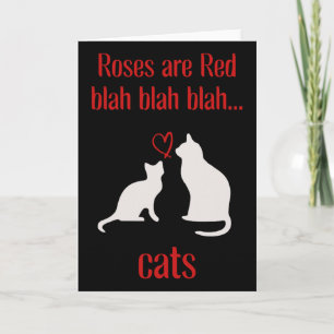 Katzenliebhaber Rose und rote Valentinstag Karte