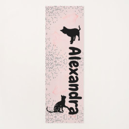 Katzenliebhaber Schwarze Katzen Diamanten Pink Was Yogamatte