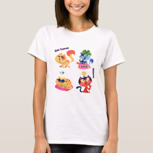 Katzenliebhaber Süße Kawaii-Katze Grafik T-Shirt