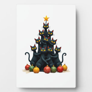 Katzenliebhaber Süße und lustige Holiday Tree Weih Fotoplatte