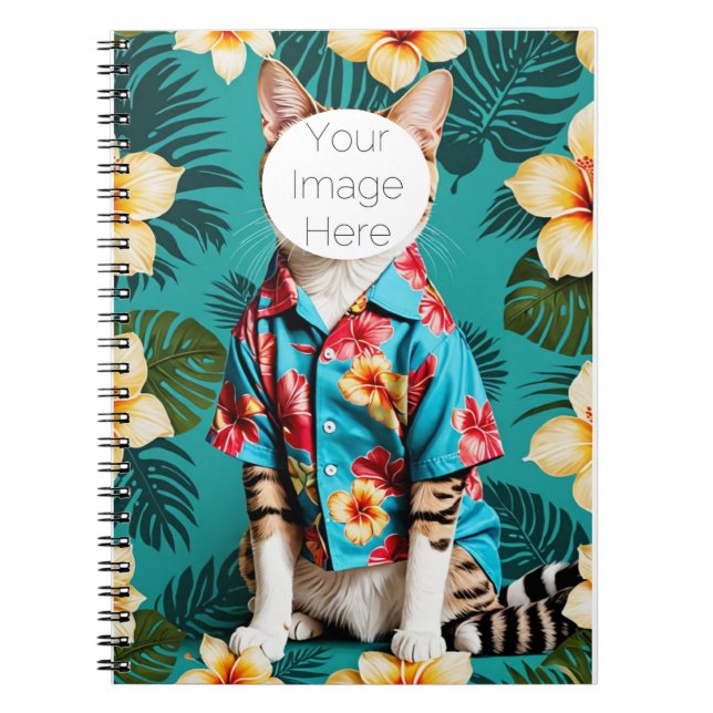 Katzenliebhaber Tabby Spiral Foto Notebook Notizblock (Vorderseite)