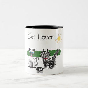 Katzenliebhaber-Tasse Zweifarbige Tasse
