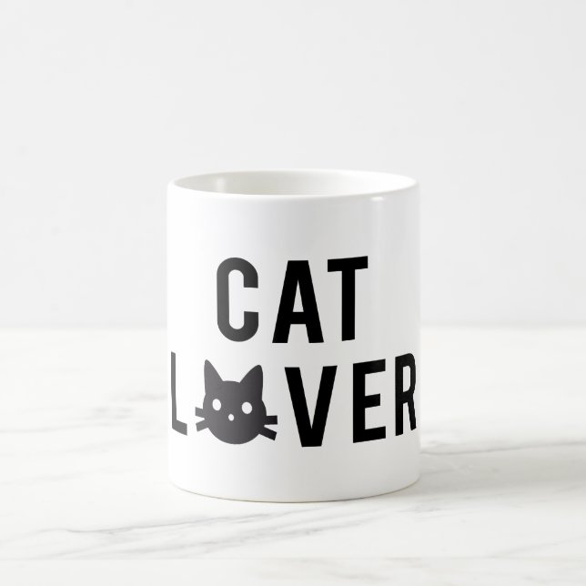 Katzenliebhaber-Textentwurf mit Gesicht der Kaffeetasse (Mittel)